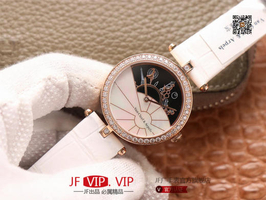 JW梵克雅宝诗意复杂功能系列（巴黎的一天），字面A盘由缟玛瑙跟CNC雕刻铜人打造，机械机芯，女士腕表，皮表带，自动机械机 商品图1