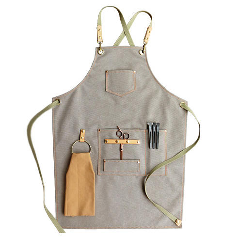 美式重磅复古风做家务时也要帅手工帆布工作围裙头层牛皮古铜配件家用