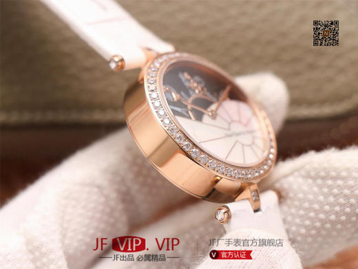 JW梵克雅宝诗意复杂功能系列（巴黎的一天），字面A盘由缟玛瑙跟CNC雕刻铜人打造，机械机芯，女士腕表，皮表带，自动机械机 商品图5
