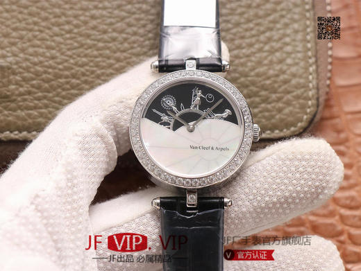 JW梵克雅宝诗意复杂功能系列（巴黎的一天），字面A盘由缟玛瑙跟CNC雕刻铜人打造，机械机芯，女士腕表，皮表带，自动机械机 商品图0