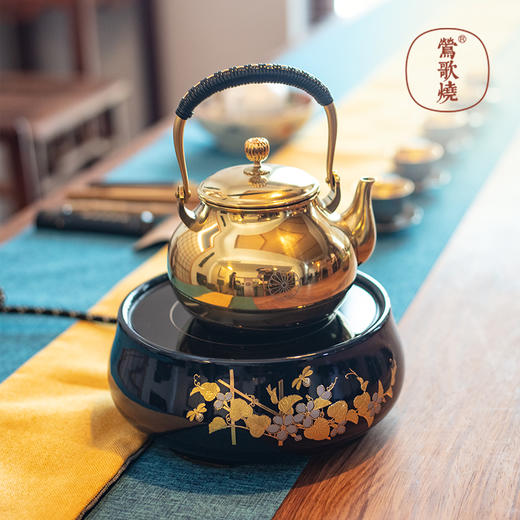 【莺歌烧旗舰店】 霁蓝瓜香满园电陶炉（矮炉） 商品图2