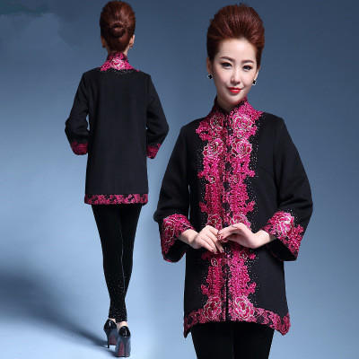 MY-8819秋冬中长款毛呢重工艺绣花外套 商品图2