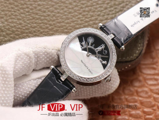 JW梵克雅宝诗意复杂功能系列（巴黎的一天），字面A盘由缟玛瑙跟CNC雕刻铜人打造，机械机芯，女士腕表，皮表带，自动机械机 商品图1