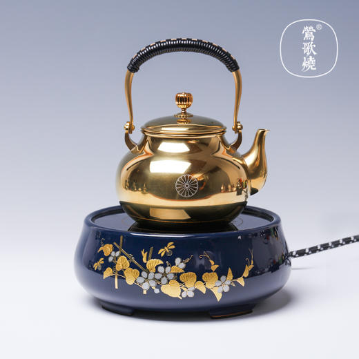 【莺歌烧旗舰店】 霁蓝瓜香满园电陶炉（矮炉） 商品图1