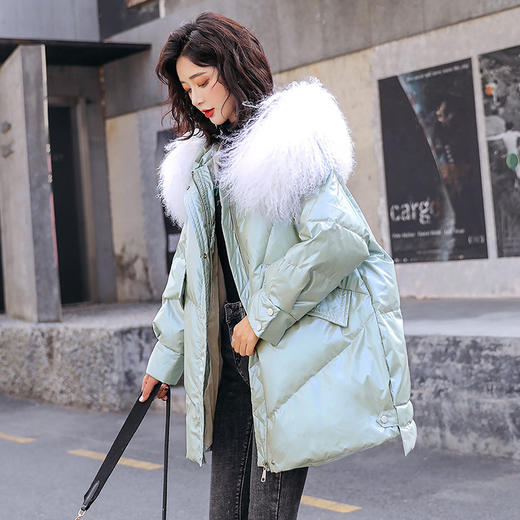 LJY-YJ8970-1106冬季新款配毛领洋气连帽羽绒服 商品图1