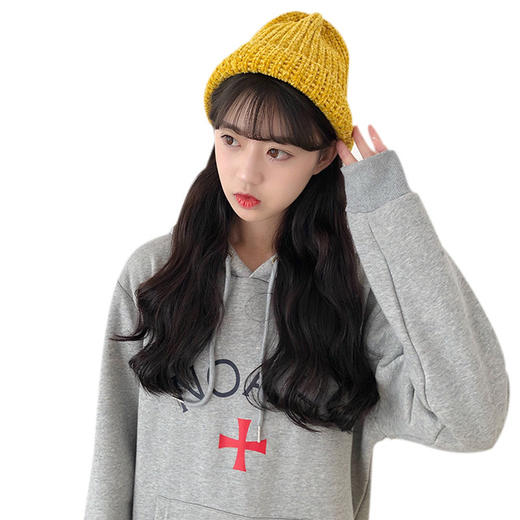 冬季女士针织帽  冬季渔夫帽子 盆帽 韩版 可折叠 保暖帽 商品图4
