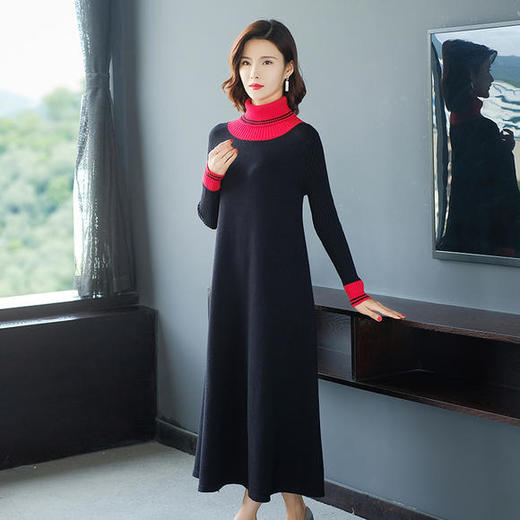 HT-5248新款时尚中长款打底毛衣裙 XCX 商品图2