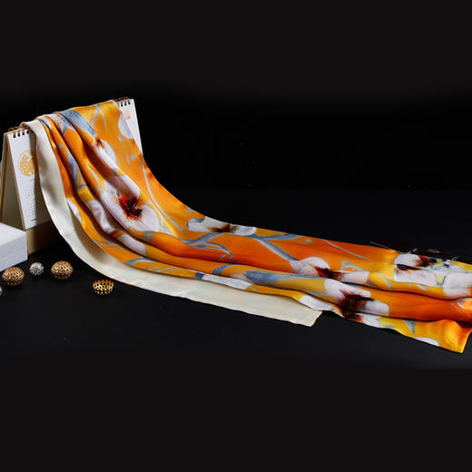 真丝喷绘双面长巾 HA4643 商品图0