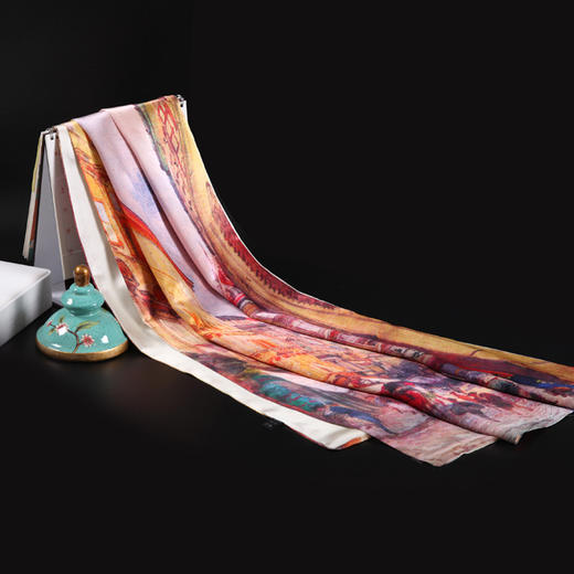 真丝喷绘双面长巾 HA4643 商品图1