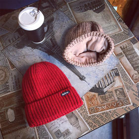 冬季女士针织帽 冬季渔夫帽子 盆帽 韩版 可折叠 保暖帽