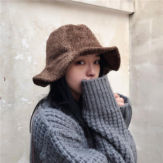 渔夫帽女士秋冬季饰品配饰保暖荷叶边休闲盆帽子 商品图0