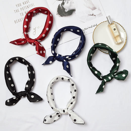 小方巾50x50cm 波点小丝巾女小领巾时尚饰品小围巾 商品图2