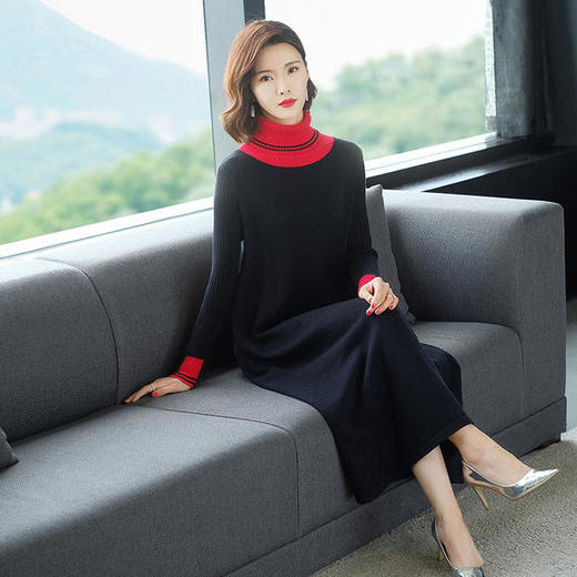 HT-5248新款时尚中长款打底毛衣裙 XCX 商品图1