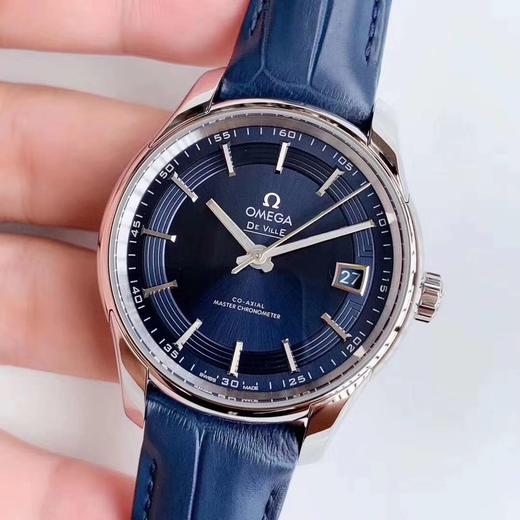 VS欧米茄蝶飞“明亮之蓝” 搭“鳄鱼皮”终于到货！男士腕表，鳄鱼皮表带，精钢表带，自动机械机芯，透底 商品图11