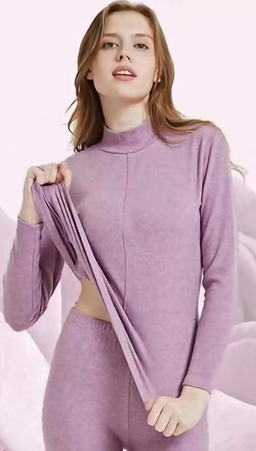 竹纤维女士双面绒高领上衣3572 商品图0