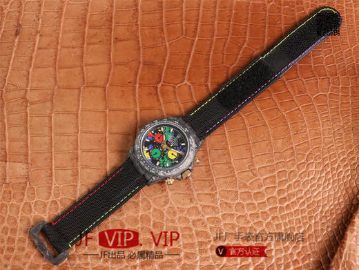 WWF劳力士，宇宙计时迪通拿系列，碳纤维材质打造，镜面双面电镀高透膜工艺，上海7750计时机芯，功能同步原装！男士腕表，绢丝表带，自动 商品图10