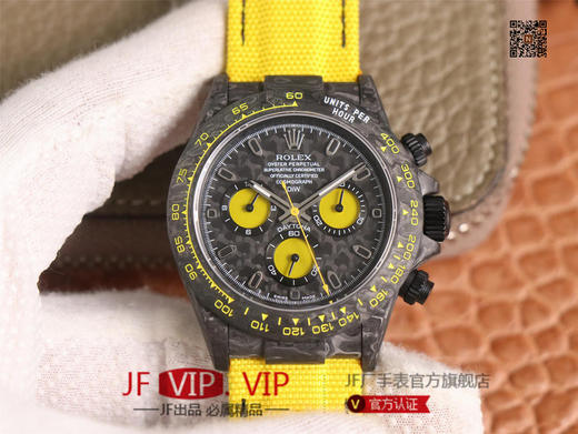 WWF劳力士，宇宙计时迪通拿系列，碳纤维材质打造，镜面双面电镀高透膜工艺，上海7750计时机芯，功能同步原装！男士腕表，绢丝表带，自动 商品图0