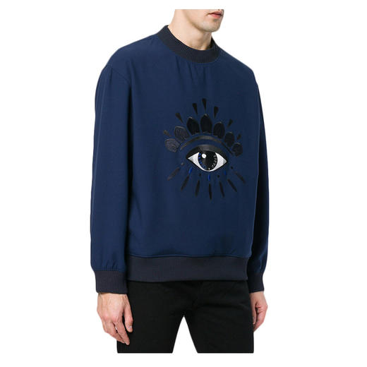 KENZO 高田贤三 男士藏蓝色眼睛套头衫卫衣 F855 SW604 1RN 76 商品图1