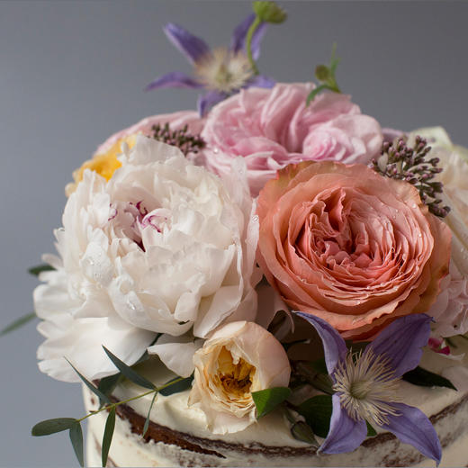 『繁花似锦』定制插花鲜果裸蛋糕 商品图3