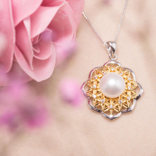 三生石富贵花开珍珠吊坠 商品图0