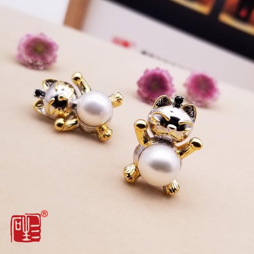 三生石悦倾城天然珍珠猫咪胸针 商品图0