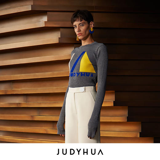 JUDYHUA 几何图案设计感针织上衣 商品图2