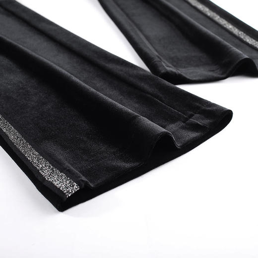 HT-99121加绒微喇直筒丝绒裤子秋冬高腰宽松垂感金丝绒阔腿裤 商品图4