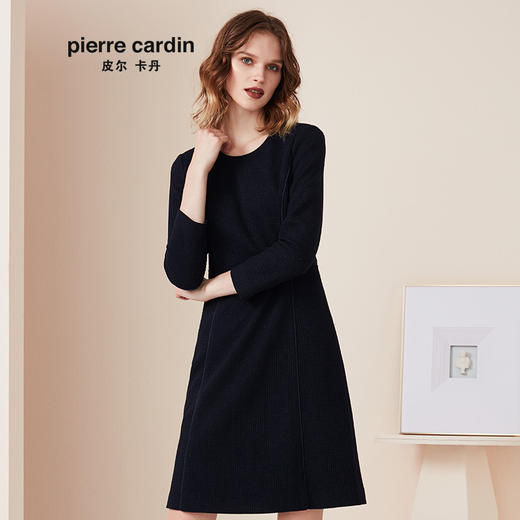 皮尔卡丹女装专柜正品时尚蓝色连衣裙秋冬新款商场同款P94DL19N0
 商品图2