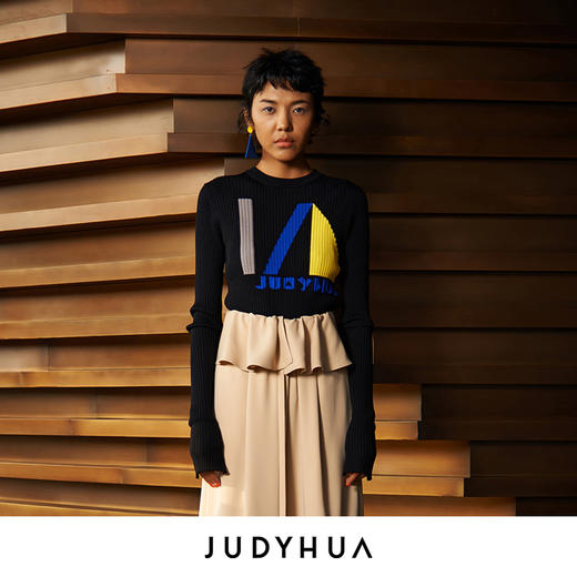 JUDYHUA 几何图案设计感针织上衣 商品图4