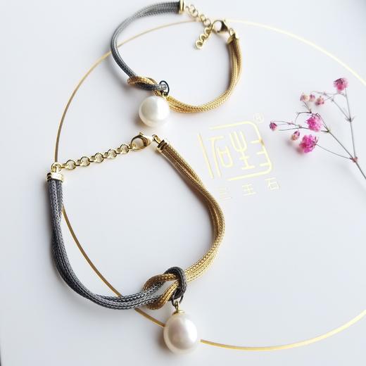 天然巴洛克珍珠·意大利双色设计手链 商品图9