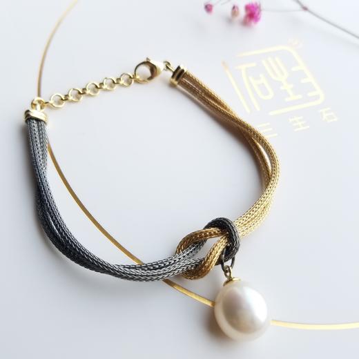 天然巴洛克珍珠·意大利双色设计手链 商品图10