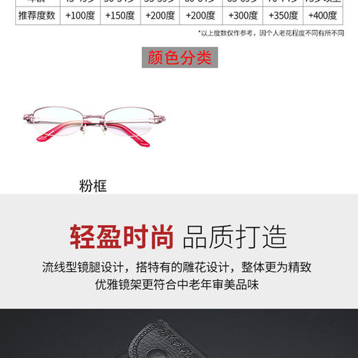 LJGOOD/骊佳 女士镶钻折叠老花镜JPY带授权招加盟代理 商品图9