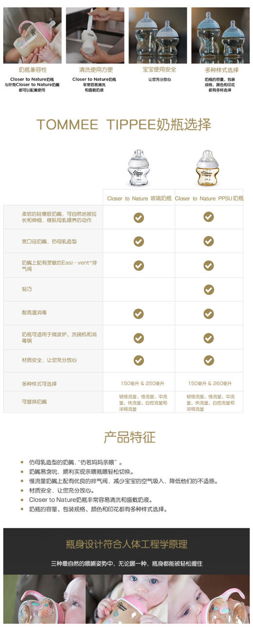 汤美星TT CTN150毫升PPSU奶瓶配慢流量奶嘴0个月以上JPY带授权招加盟代理 商品图3