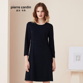 皮尔卡丹女装专柜正品时尚蓝色连衣裙秋冬新款商场同款P94DL19N0
