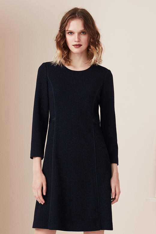 皮尔卡丹女装专柜正品时尚蓝色连衣裙秋冬新款商场同款P94DL19N0
 商品图5