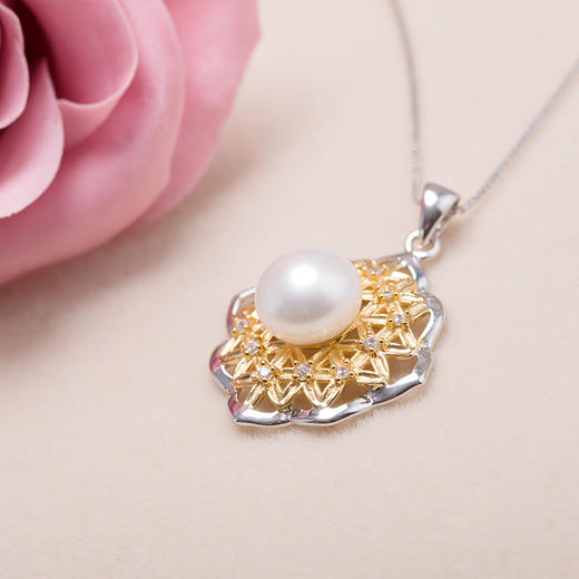 三生石富贵花开珍珠吊坠 商品图2