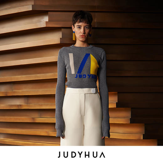 JUDYHUA 几何图案设计感针织上衣 商品图1