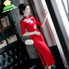 QQ9537新款红色刺绣中式礼服旗袍TZF 商品缩略图2