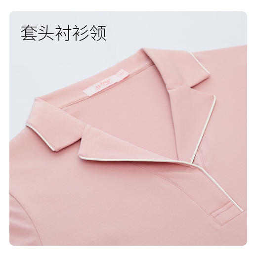 【女款中袖睡裙】滑爽舒适 精致套头衬衫领 纯棉亲肤 细腻柔滑 简约舒适_1907 商品图2
