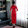 QQ9537新款红色刺绣中式礼服旗袍TZF 商品缩略图3