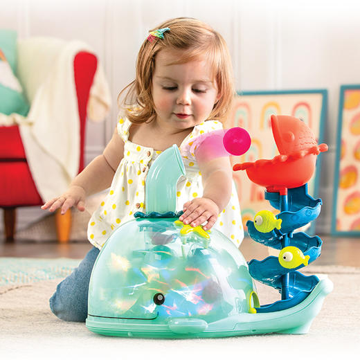 美国比乐 B.toys贪吃鲸鱼 多彩多趣味宝宝学爬神器 带声光 音乐-【玩具】 商品图1