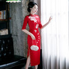 QQ9537新款红色刺绣中式礼服旗袍TZF 商品缩略图1