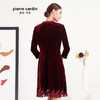 皮尔卡丹女装专柜正品酒红色长袖连衣裙小立领A字裙P93DL25R2
 商品缩略图2