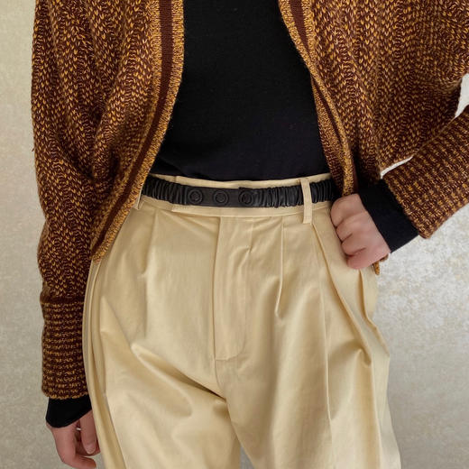 HIDEMI 百搭必备/黑色绵羊皮三粒扣腰带/可拉伸松紧弹力式 商品图4