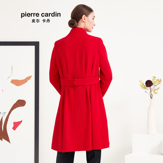 皮尔卡丹女装专柜正品红色时尚风衣外套中长款女上衣P93GH06R0
 商品图2