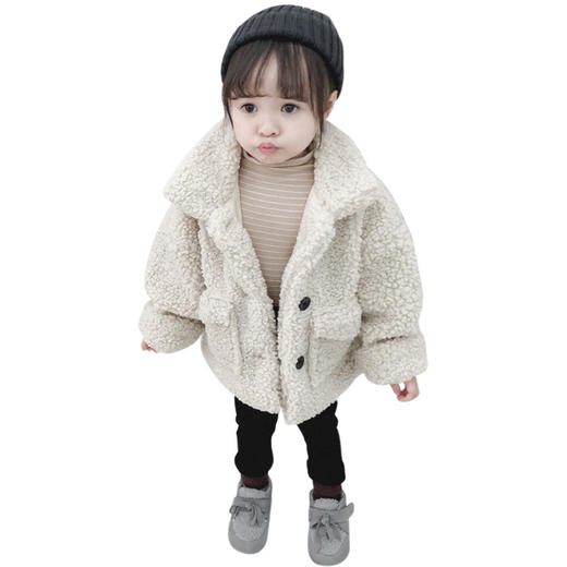 MXM-秋冬新款羊羔毛外套宝宝保暖洋气大衣 商品图4