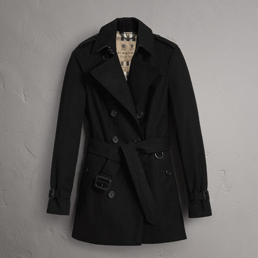 BURBERRY 博柏利 女士桑德林汉姆版型瘦版短款风衣 黑色 3900450 00100 商品图0