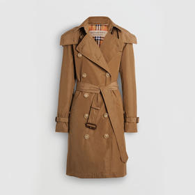 BURBERRY 巴宝莉 女士可拆式连帽塔夫绸 Trench 风衣驼色 8006112 A1420