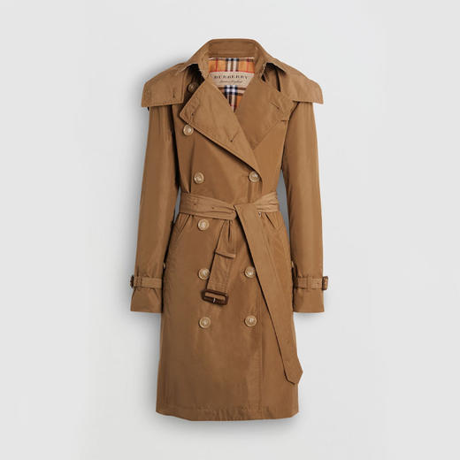 BURBERRY 巴宝莉 女士可拆式连帽塔夫绸 Trench 风衣驼色 8006112 A1420 商品图0