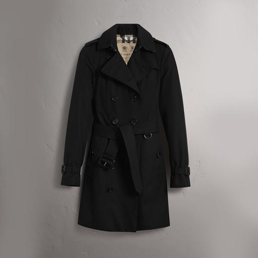 BURBERRY 巴宝莉 女士桑德林汉姆-Heritage Trench 中长款束腰风衣 黑色 3900453 00100 商品图0